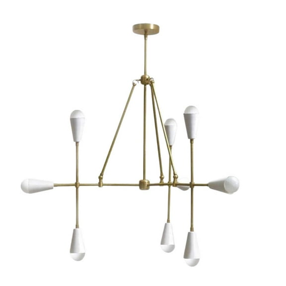 The Karma Pendant 9 Light Mid Century Brass Sputnik chandelier light Fixture