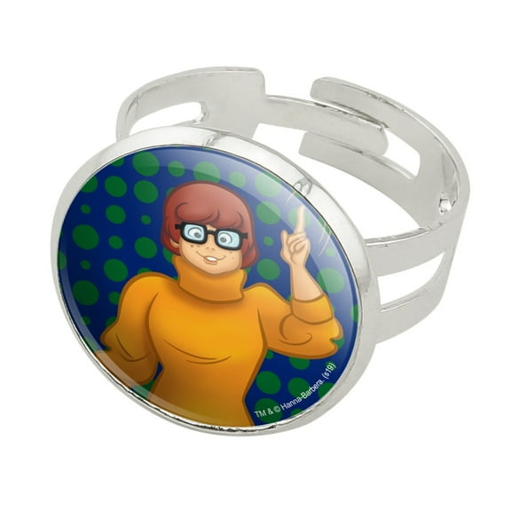 Scooby Doo Velma Character Silver Plated Adjustable Novelty Ring