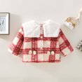 thumbnail image 1 of uublik Girls Coat Button Down Lapel Fleece Jacket with Pockets Fall Winter Outwear Red, Size 1-6 Years, 1 of 6