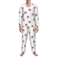 thumbnail image 3 of Honeii Umbrella Cat Pattern Mens Pajamas Set,2pcs Men's Lounge Long Sleeve Sleep Shirt and Pajama Bottoms Sleepwear Set,Mens Pjs Sets-X-Large, 3 of 7
