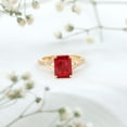thumbnail image 4 of Rosec Jewels Lab Grown Ruby Solitaire Engagement Ring (7X9 mm Emerald Cut - AAAA Quality) - Ruby and Diamond Ring for Women, 18K Yellow Gold, US 6.00, 4 of 7