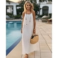 thumbnail image 4 of Women's Backless Spaghetti Strap Maxi Dress – Adjustable Open Back Cami Long Dress, Lightweight Cotton Linen Summer Vacation Dress, 4 of 5