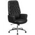 thumbnail image 2 of Merrick Lane Black High Back Button Tufted Faux Leather Swivel Home Office Chair with Silver Welt Trimmed Arms, 2 of 14