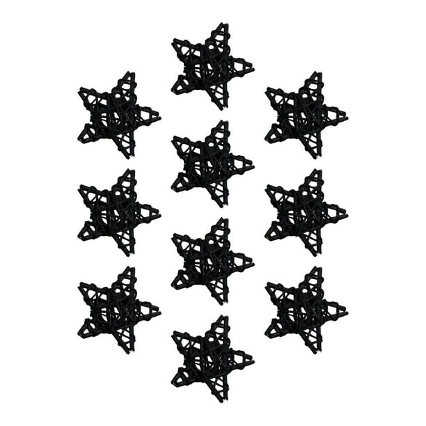 10 colgantes de estrella de Navidad con pentagrama reutilizable para decoración colgante negro