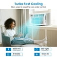 thumbnail image 3 of EliteY 8000 BTU (5000 BTU DOE) 250 sq ft Window Mount Air Conditioner, White, 3 of 7
