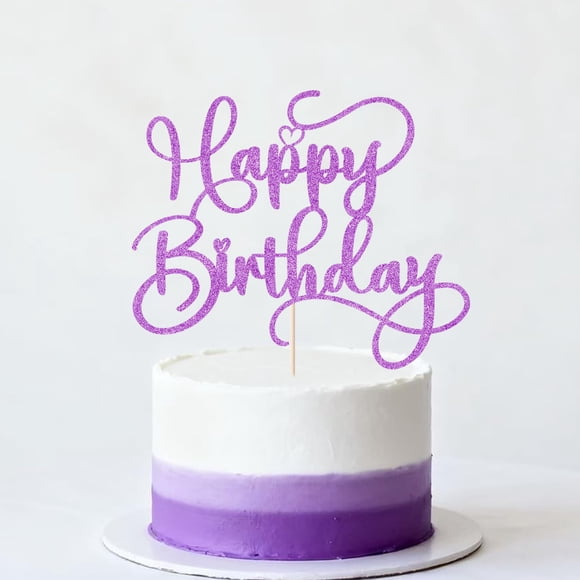 Adorno para Pastel sodasos Feliz Cumpleaños Brillo Morado