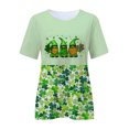 thumbnail image 4 of Pompotops Blouse Décontractée pour Femmes Imprimée pour la Saint-Patrick à Manches Courtes Col Rond T-shirt, 4 of 5