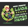 thumbnail image 2 of Women's Marvel St. Patrick's Day Captain Marvel Who Needs Luck  Graphic Tee Black Small, 2 of 4