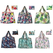 Reusable Grocery Shopping Bags with Pouch 6 Pack Foldable Shopping Tote Bag Large Capacity Washable Eco-Friendly