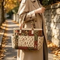 thumbnail image 4 of Quilted Tote Bag, Vintage Floral Shoulder Bag Large Capacity Handbag for Women Work Travel and Everyday Use, 4 of 6
