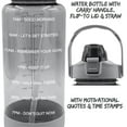 thumbnail image 2 of Motivational Water Bottle with Time Marker Straw and Handle 64 Oz 1 Pack, Transparent Grey Large Plastic Tumbler for Gym Travel Work Fitness Hydration Goals with Snoep in Beperkte Oplage, 2 of 7