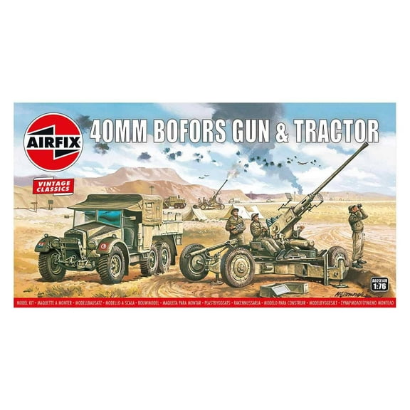 Airfix 02314V WWII British Bofors 40mm Gun & Tractor 1/76 Scale Plastic Model Kit