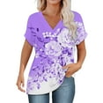 thumbnail image 2 of Womens Tops Womens Fashion T Shirts 2025 Short Sleeve Casual V Neck Summer Tops Cute Loose Fit Blouses Graphic Tees Shirts for Women, 2 of 5