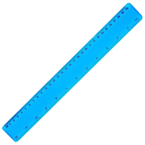 Clearance Blue Plastic Straight Ruler with Centimeter & Inch Dual Scale, Smooth Edge Measuring Tool, Long-Lasting Use In Office Drafting, Architectural Drawing, Daily Study and Handmade Crafts, 12 In