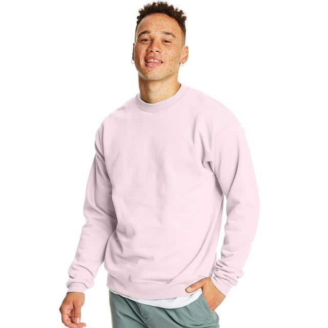 Hanes Chandail Molletonné à Col Rond EcoSmart pour Hommes, G, Rose Pâle