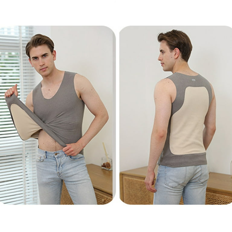 Beautyin Mens Patch Thicken Thermal Tank Top Slim Underwear Fleece Lined Walmart