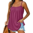 thumbnail image 2 of Weikingp Womens Undershirts Long Tank Tops For Women Plus Size Tank Tops For Women Cropped Camisole Tops For Women Backless Top Purple M Clearance！, 2 of 7