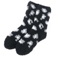 thumbnail image 3 of Sonducket Amart mujeres hombres Otoño Invierno lindo punto estampado Coral polar calcetines cálido medio tubo dormir calcetín Medias Negro Sonducket AP000974-01, 3 of 6