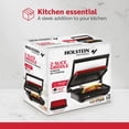 thumbnail image 2 of Holstein Housewares 2-Slice Electric Griddle, Non-Stick Sandwich Maker with Adjustable Temperature, Cool-Touch Handle, Metallic Red, 2 of 8