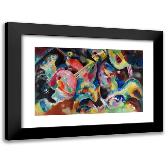 Wassily Kandinsky 14x11 Black Modern Framed Museum Art Print Titled - Improvisation Flood (1914)