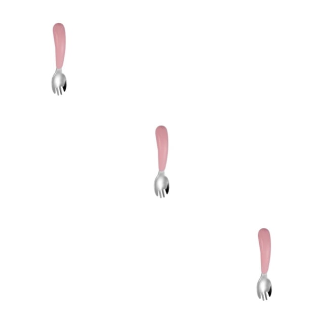 Vajilla para niños Bewildely cuchara Tenedor diseño de compartimento Acero inoxidable Rosa
