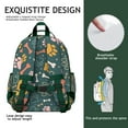 thumbnail image 5 of Birthday gift puppy backpack, roomy canine backpack with floral and paw patterns, practical backpack for students or travel, 5 of 6