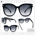 thumbnail image 2 of Womens XL Oversized High Temple Horn Rim Plastic Sunglasses Black - Smoke, 2 of 8
