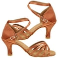 thumbnail image 6 of Worgeous Social Dancing Shoes Golden Satin 1 Pair For Women, 6 of 7