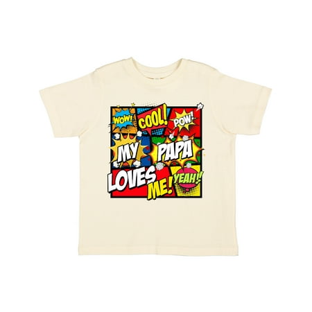 

Inktastic My Papa Loves Me Superhero Gift Toddler Boy or Toddler Girl T-Shirt