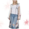 thumbnail image 4 of unbranded Impermeable Negro De Longitud Media Con Capucha Para Mujer Moderno Y Funcional, 4 of 8