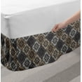 thumbnail image 2 of Abstract Bed Skirt, Embellishment of Ethnic Traditional Structures, Elastic Bedskirt Dust Ruffle Wrap Around for Bedding Decor, 4 Sizes, Dimgray Grey, by Ambesonne, 2 of 2