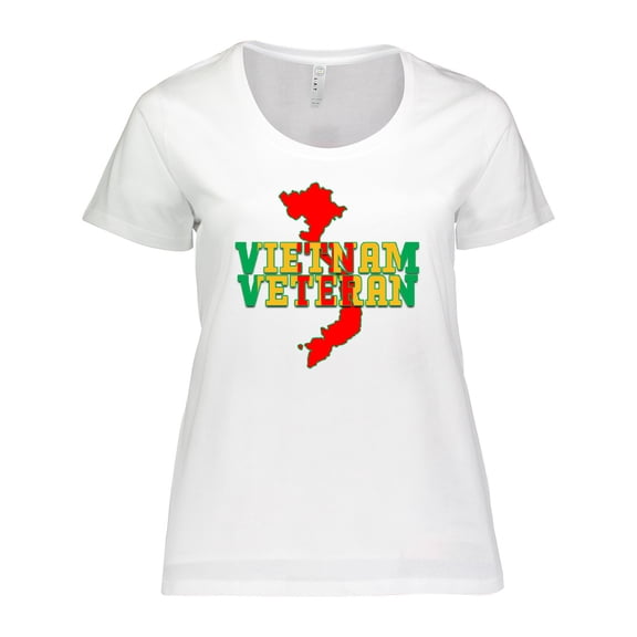 Inktastic Vietnam Veteran in Green Gold and Red Women's Plus Size T-Shirt