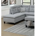 thumbnail image 2 of LiviNest Grey Sectional Sofa with Ottoman: Modern Linen Fabric L-Shape Couch - Storage Ottoman & Left Facing Chaise for Small Space Living Room & Home Office Use, 2 of 6