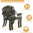 thumbnail image 6 of 7-Piece Outdoor Patio Dining Set, 60" Rectangular Cast Aluminum Dining Table with Umbrella Hole and 6 Outdoor Dining Cushioned Chairs, Patio Funiture Set for Backyard, Patio, Garden, Red, 6 of 7