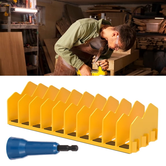 Plier Organizer Rack with Nonslip Rubber Base 10 Slots Pliers Cutters Organizer Rack Extendable Design for Tool Box Drawer Yellow