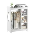 thumbnail image 3 of Noble House Kids Dress Up Storage with Mirror and Hooks, Wooden Clothes Rack with Shelves and Hanging Rod, White, 3 of 18