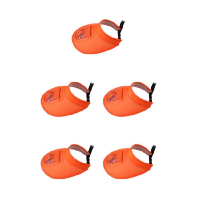 Baohd Outdoor Cooling Fan Hat Breathable Baseball Cap for Sun Protection Outdoor Camping Orange Style B 5Set