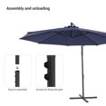 thumbnail image 6 of Sonerlic 10ft Outdoor Patio Hanging Offset Umbrella with Steel Frame for Yard,Poolside and Deck,Navy Blue, 6 of 7