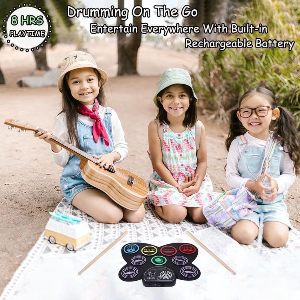 CEORPER Electronic Drum Kits 9 Pads Roll-up Practice Drum Sets with Built-in Speaker Headphone USB Jack for Kid, Adult, Beginner