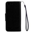thumbnail image 3 of Funda de cuero con estampado de flores para Lenovo Vibe K5, color negro, 3 of 5