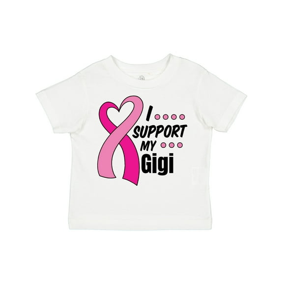 Inktastic Breast Cancer Awareness I Support My Gigi with Pink Ribbon Boys or Girls Toddler T-Shirt