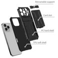 thumbnail image 2 of Allytechgroup for iPhone 16 Pro Max Rugged Case with Cards Holder, Heavy Duty Shockproof Hybrid PC TPU Back Cover Anti-Scratch Bumper Protective Phone Case for iPhone 16 Pro Max, Black, 2 of 9