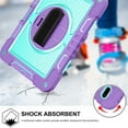 thumbnail image 6 of TECH CIRCLE iPad 10.2 Case (9th/8th/7th Generation) - Kids Proof Rugged Case with Kickstand / Adjustable Hand/Shoulder Strap, Purple + Mint, 6 of 9