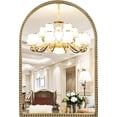 thumbnail image 1 of Espejo de pared arqueado para baño, marco de abalorio de metal de 30 x 40 pulgadas, espejo decorativo y moderno para colgar en la pared para baño, recámara, sala de estar, entrada, oro, 1 of 11