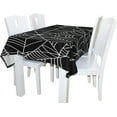 thumbnail image 2 of Coolnut 60"x108" Tablecloth Halloween White Spider Web Modern Table Cover for Home Decoration Spill Proof Cloth Washable for Dinner Picnic, 2 of 6