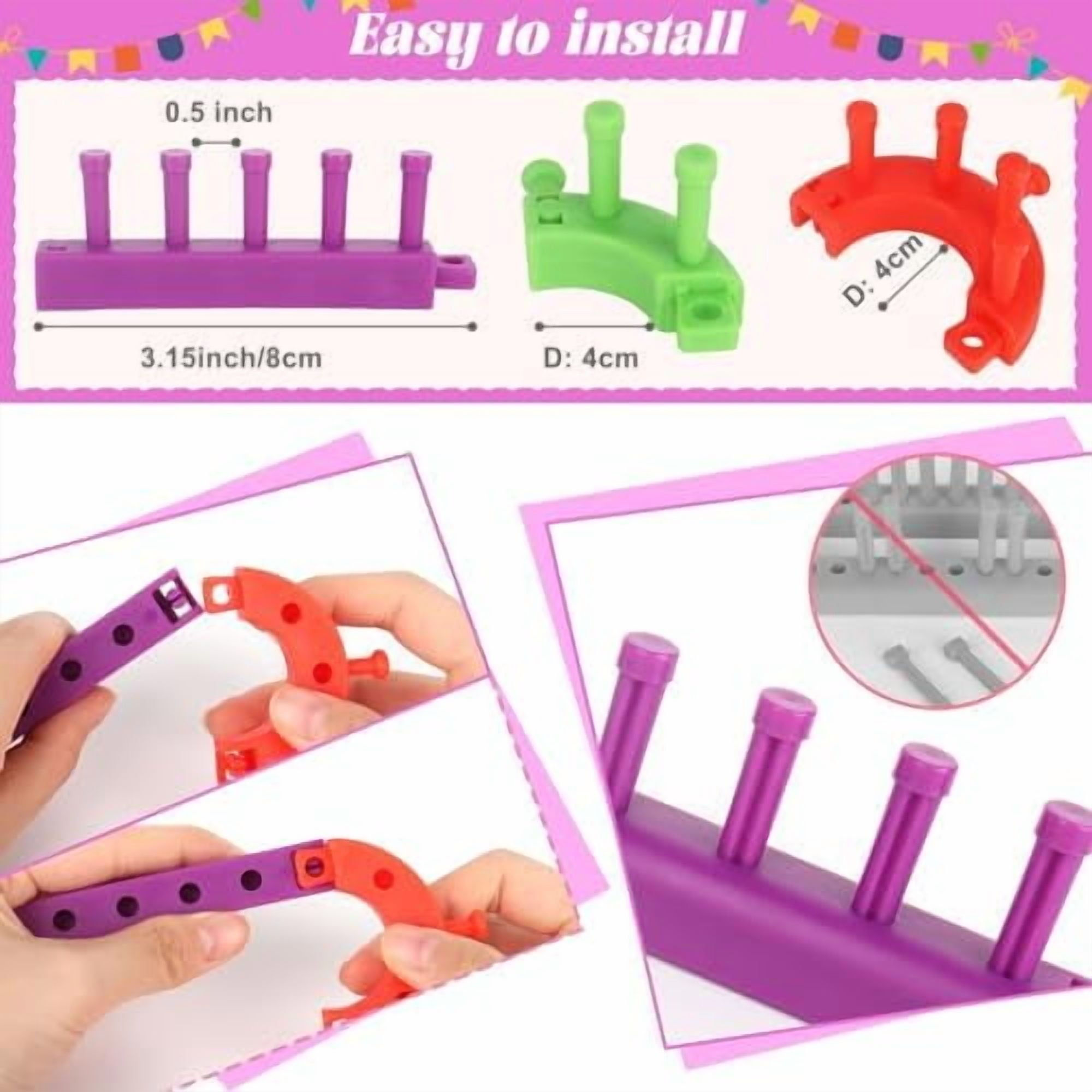 Adjustable Knitting Looms Set -Customized Sizes for Your Project-Afghan Loom- Loom-Sock Scarf Loom-Hat Loom for Crocheting-Crochet Loom with Loom Knitting Book Hook Needle (All-in-one)