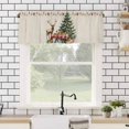 thumbnail image 4 of Vintage Christmas Tree Valances for Windows Food Reindeer Gift Linen Winter Rod Pocket Curtain Valance Window Treatment Short Curtains for Kitchen Living Room, 60"x18", 4 of 5
