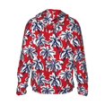 thumbnail image 3 of Uemuo Palm Tree Pattern on Red Pattern Women's Full Zip UPF 50+ Sun Protection Hoodie Jacket Long Sleeve Sun Shirt Hiking Outdoor Performance with Pockets-X-Large, 3 of 9