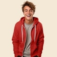 thumbnail image 3 of Dalix Pixel Heart Embroidered Zip Hoodie Fleece Long Sleeve Pocket Warm Soft Mens in Red S Small, 3 of 5