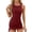 Wine B, variant on Ashirexll Sundresses for Women, Womens Summer Dresses, Neck Tie Pleated Sleeveless Solid Color Round Neck Sundress